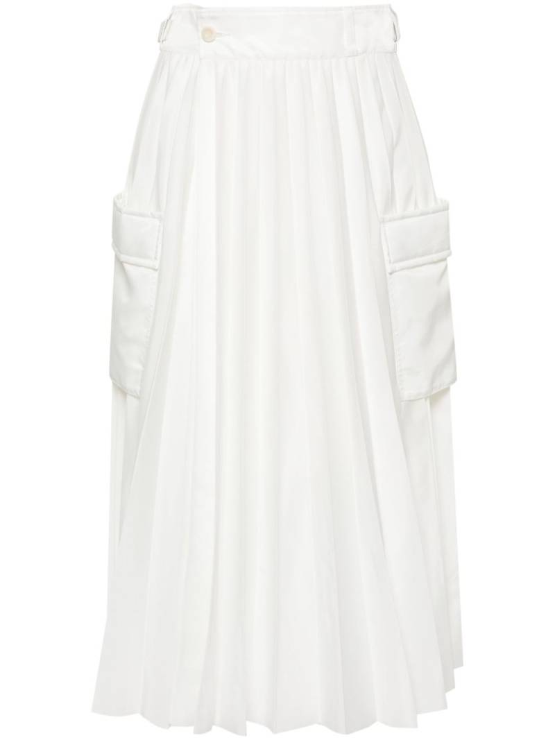 sacai pleated cargo midi skirt - White von sacai