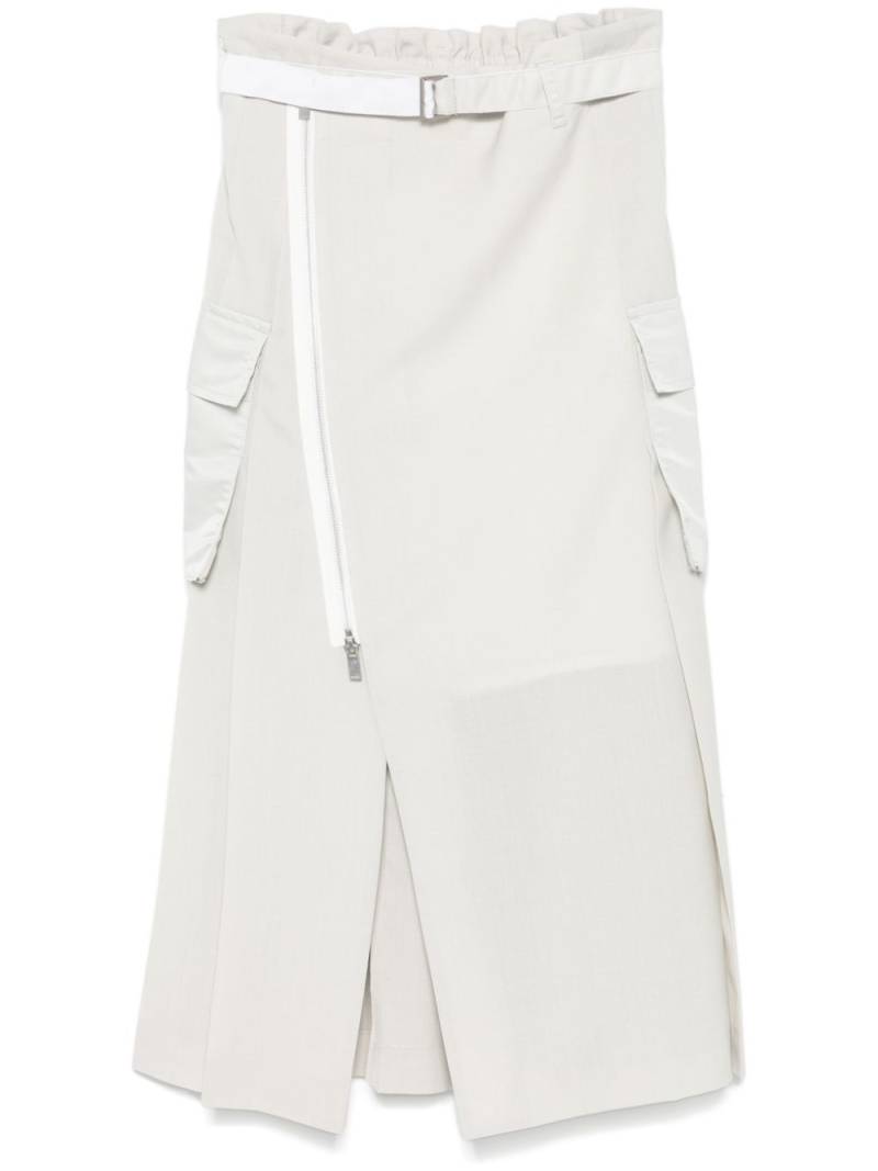 sacai pleated midi skirt - Neutrals von sacai