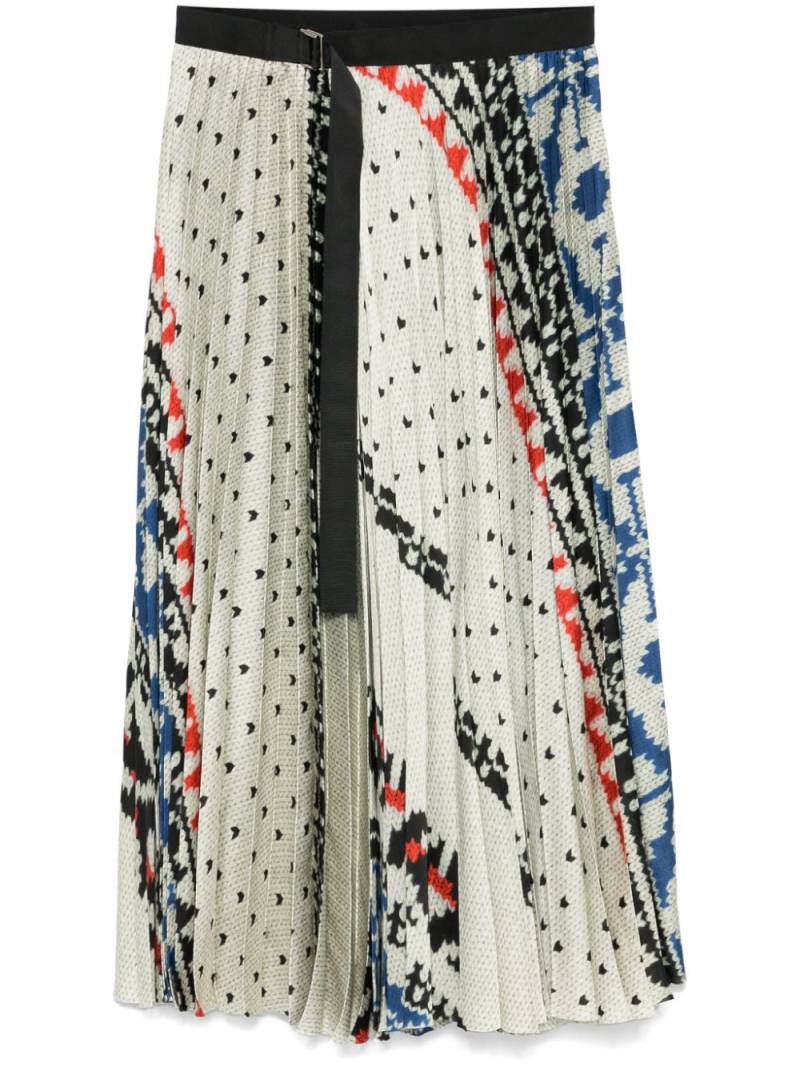 sacai pleated wrap midi skirt - White von sacai