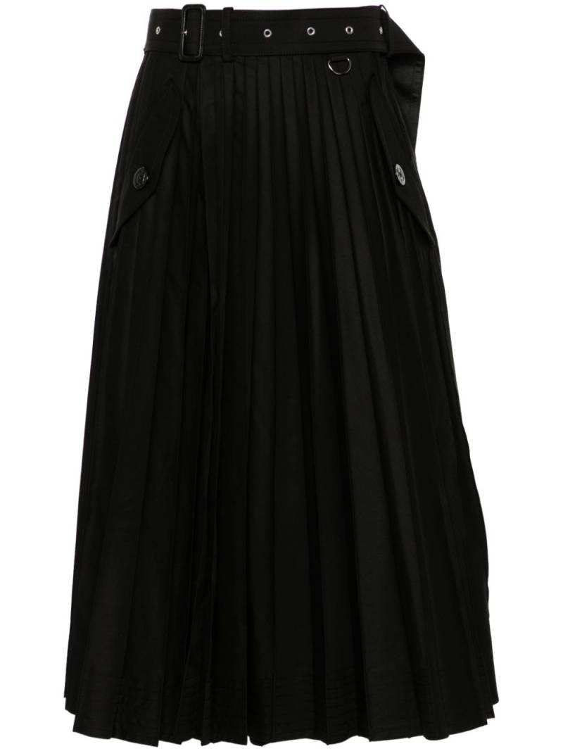 sacai plissé midi skirt - Black von sacai