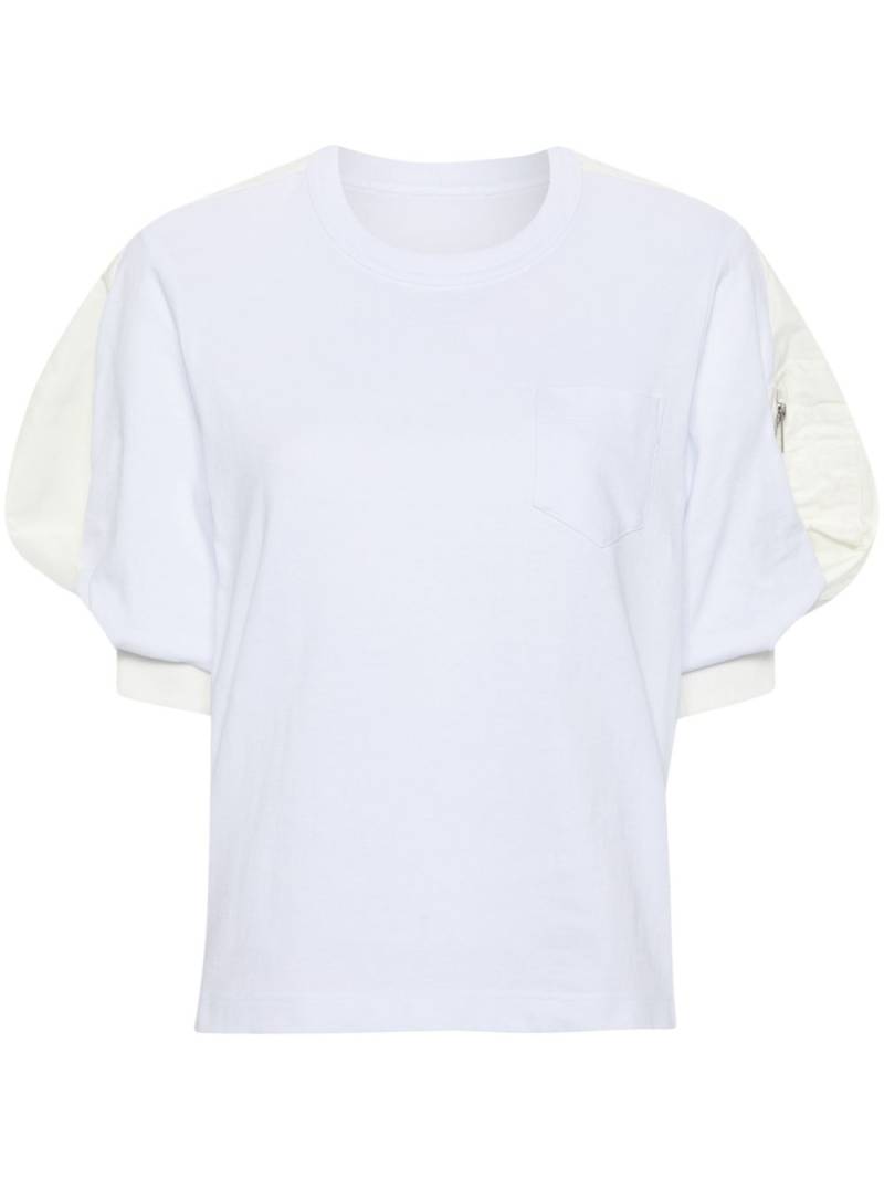 sacai puff-sleeves cotton T-shirt - White von sacai