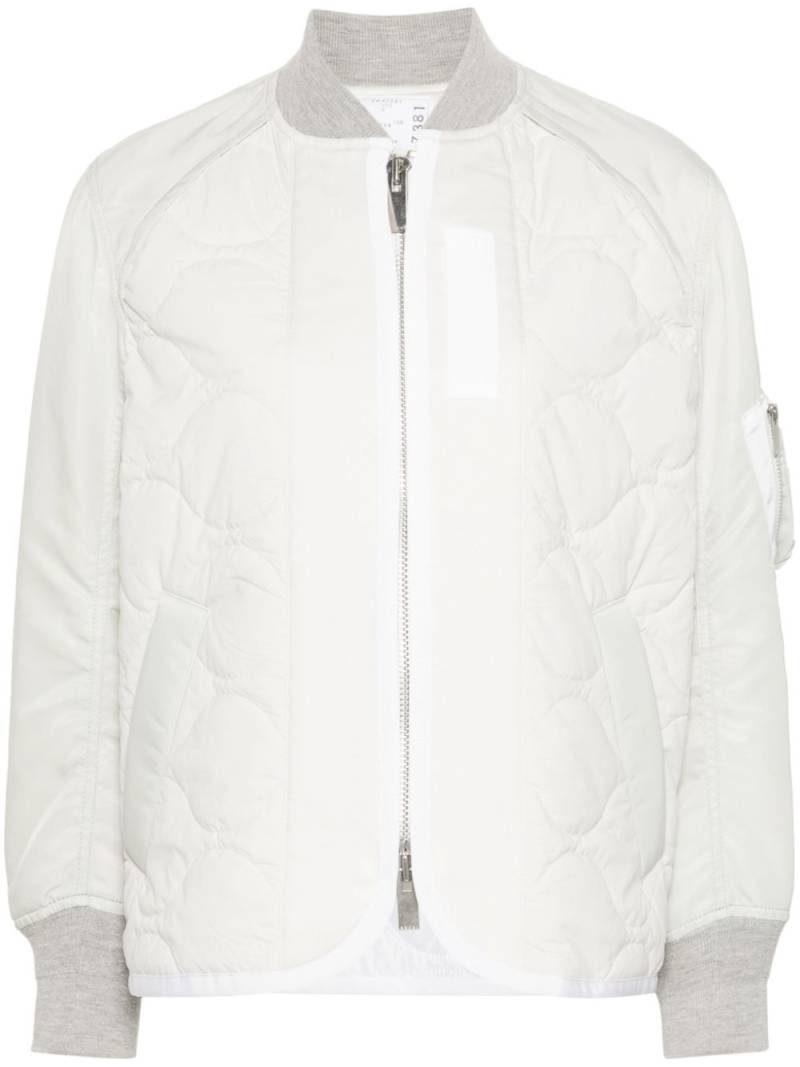 sacai quilted padded bomber jacket - Neutrals von sacai