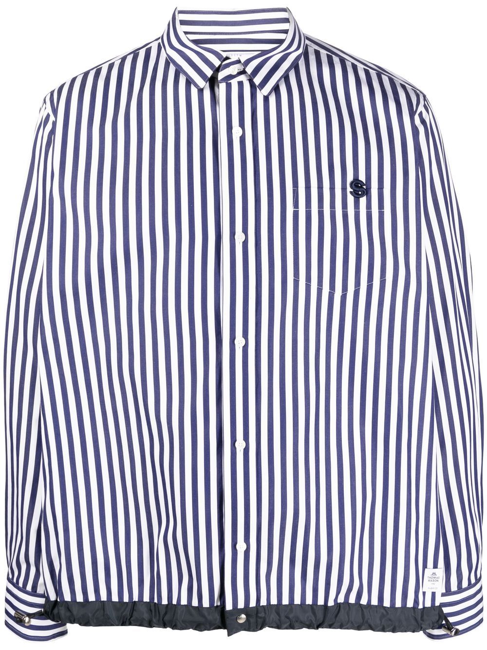 sacai raised-logo striped shirt - Blue von sacai