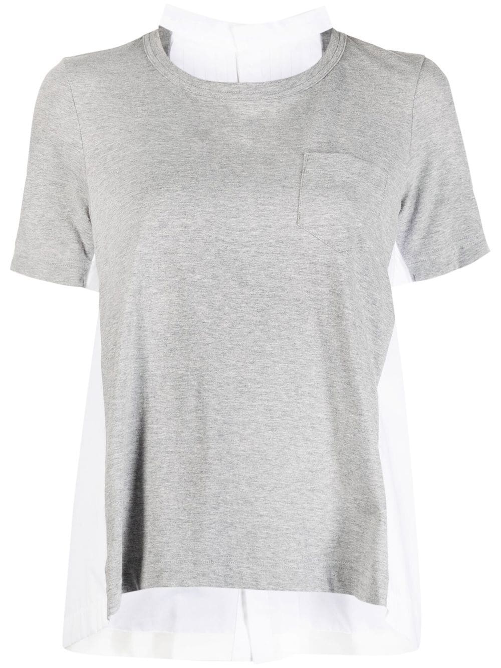 sacai round neck cotton T-shirt - Grey von sacai