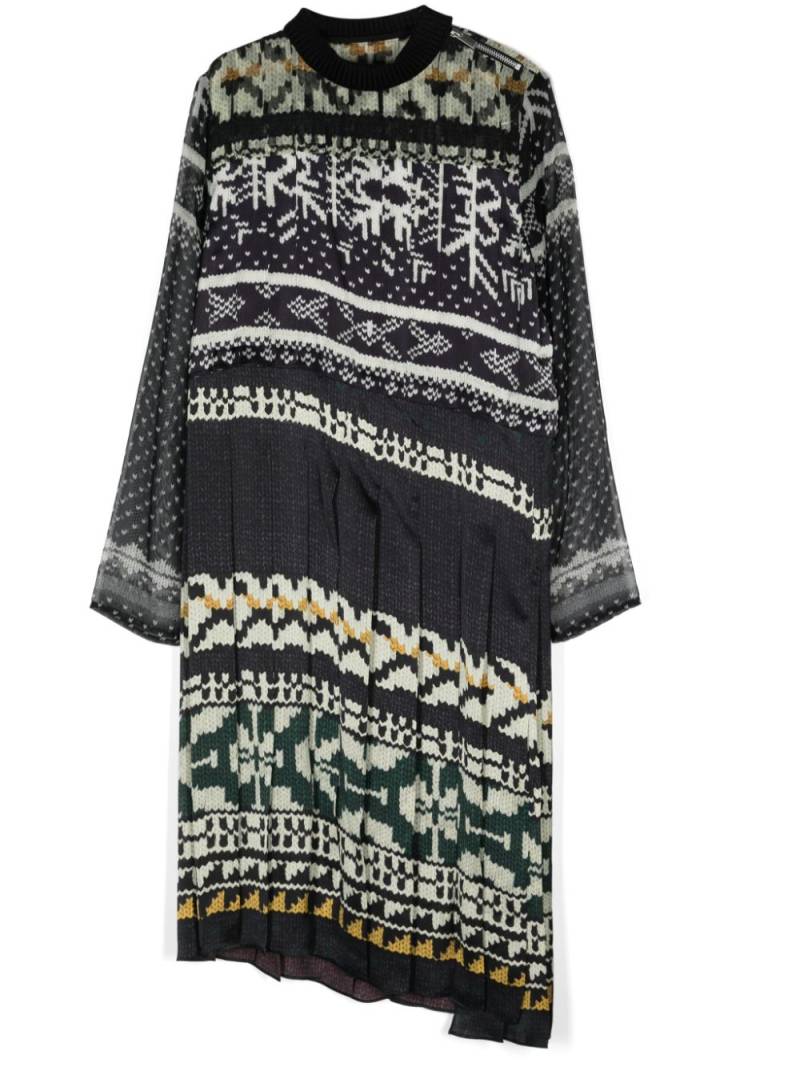 sacai selburose-print midi dress - Blue von sacai