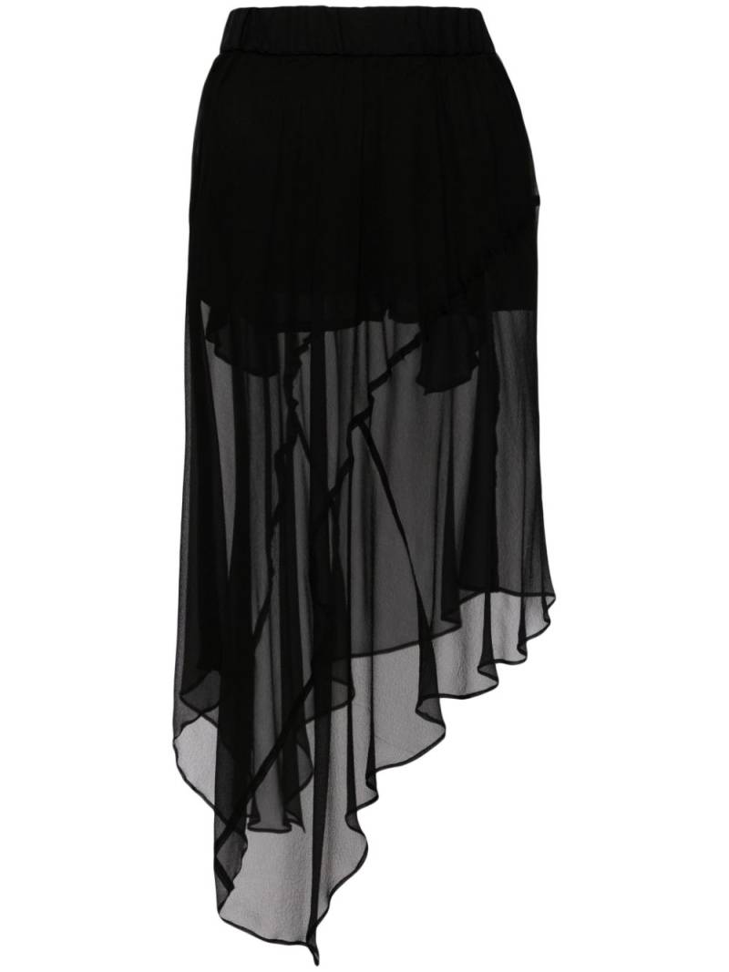 sacai semi-sheer silk skirt - Black von sacai