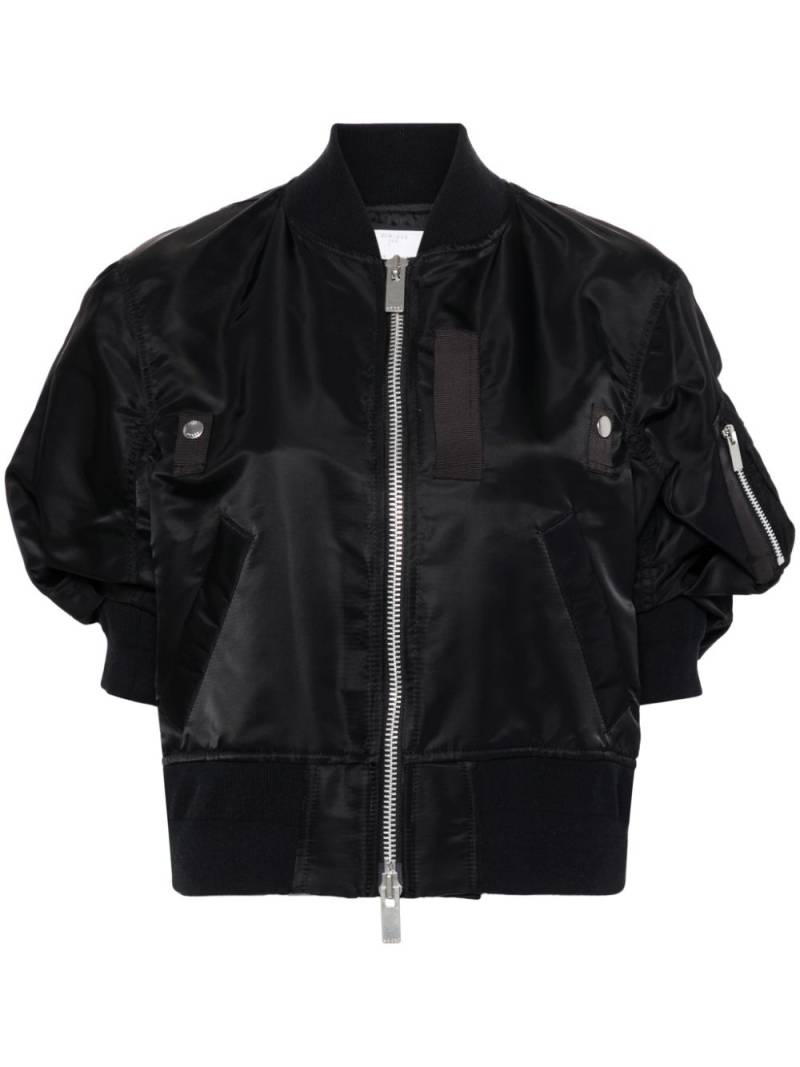 sacai short-sleeve bomber jacket - Black von sacai