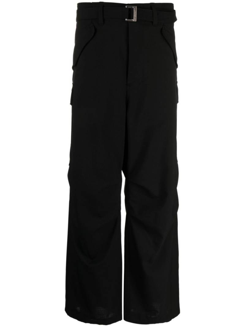 sacai straight-leg cargo trousers - Black von sacai