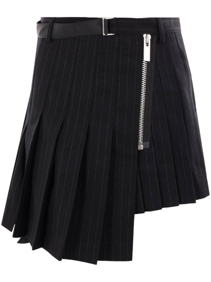 sacai stripe detail wool skirt - Black von sacai