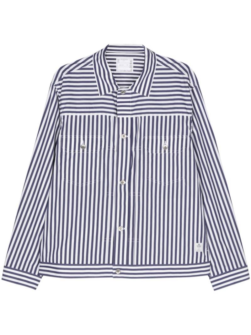 sacai striped cotton shirt - Blue von sacai