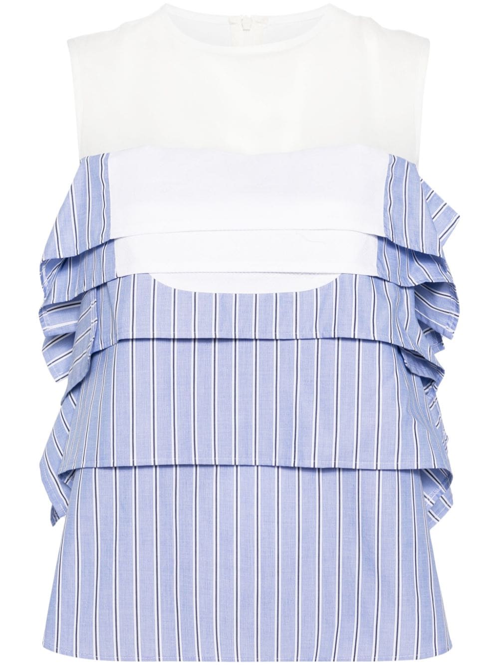 sacai striped cotton top - Blue von sacai