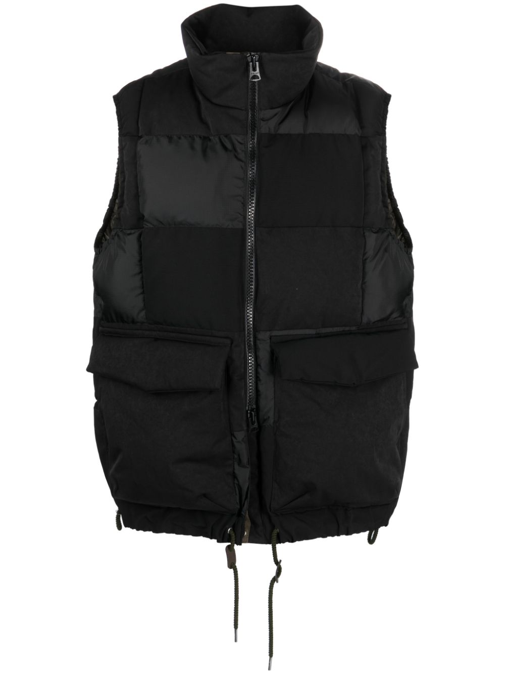 sacai suede-panel padded gilet - Black von sacai