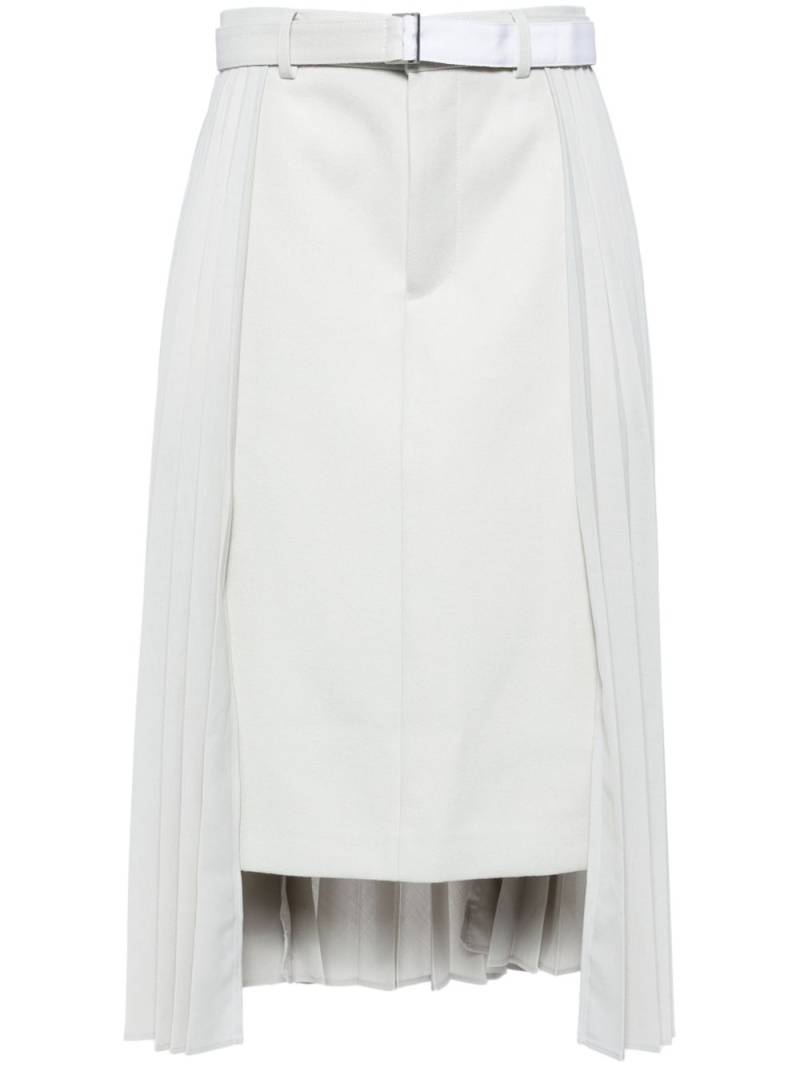 sacai suiting x wool melton skirt - Neutrals von sacai