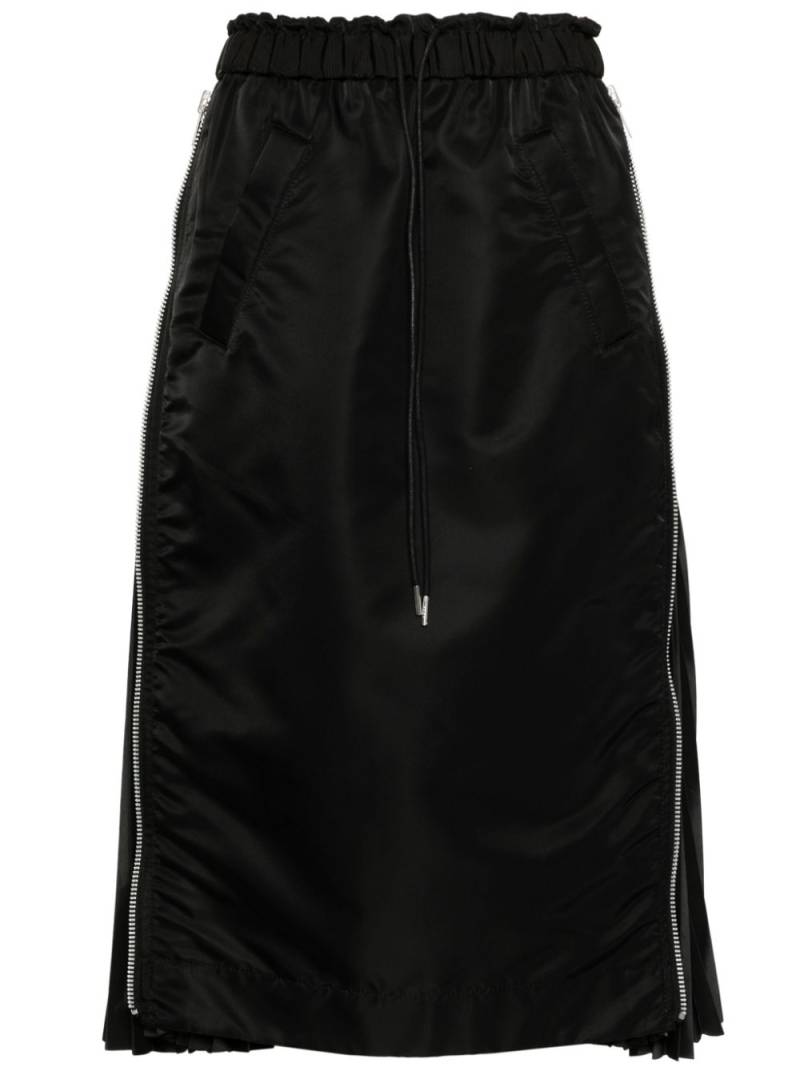 sacai pleat-panelled midi skirt - Black von sacai