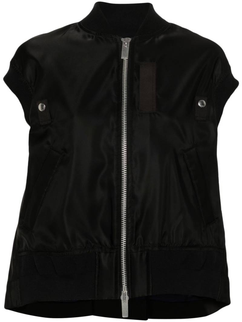 sacai textured pleated gilet - Black von sacai