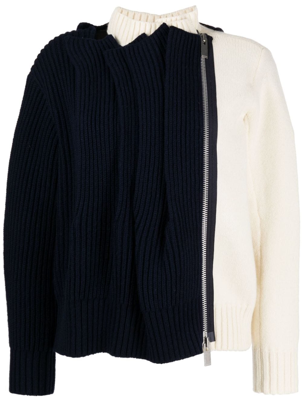 sacai two-tone layered jumper - Blue von sacai