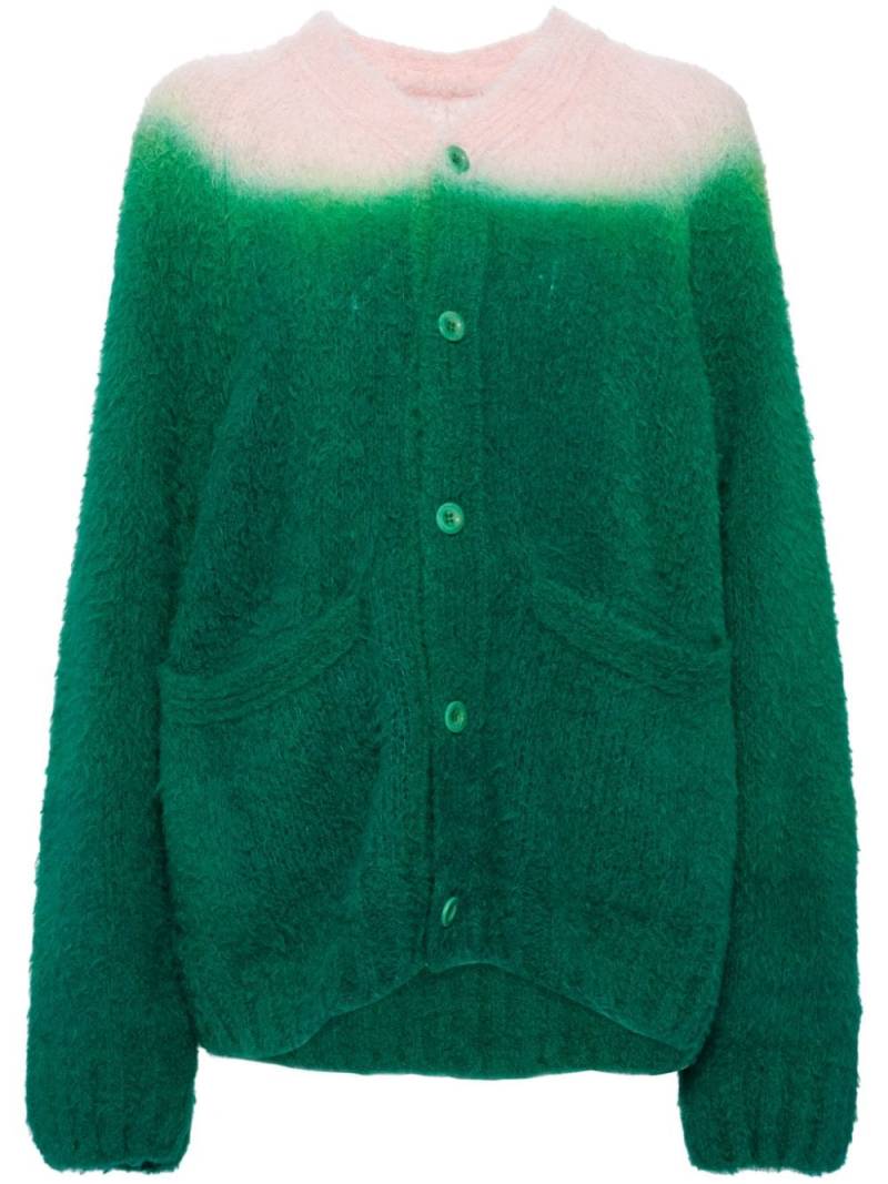 sacai two-tone textured cardigan - Green von sacai