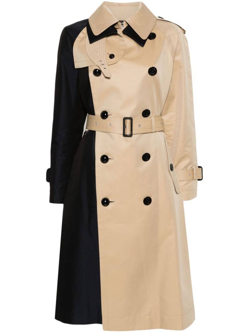 sacai two-tone trench coat - Black von sacai