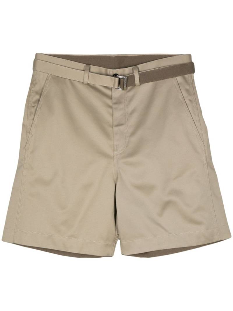 sacai wide-leg cotton chino shorts - Neutrals von sacai