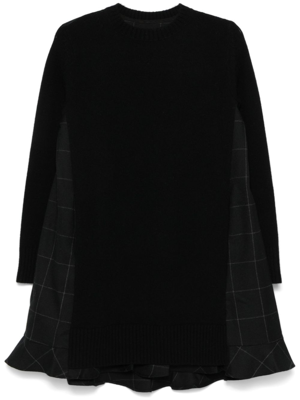 sacai windowpane mini dress - Black von sacai