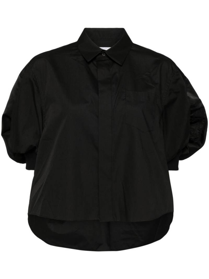 sacai zip-detail balloon-sleeve shirt - Black von sacai