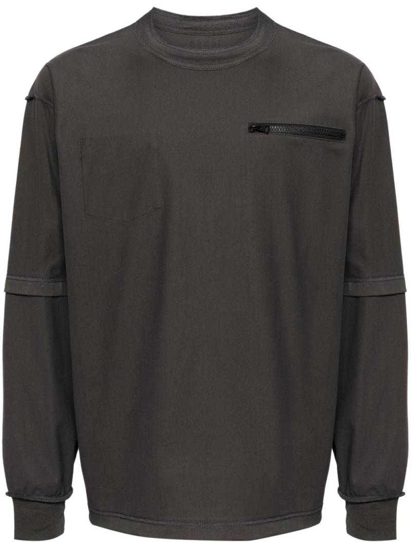 sacai zip-pocket cotton T-shirt - Grey von sacai