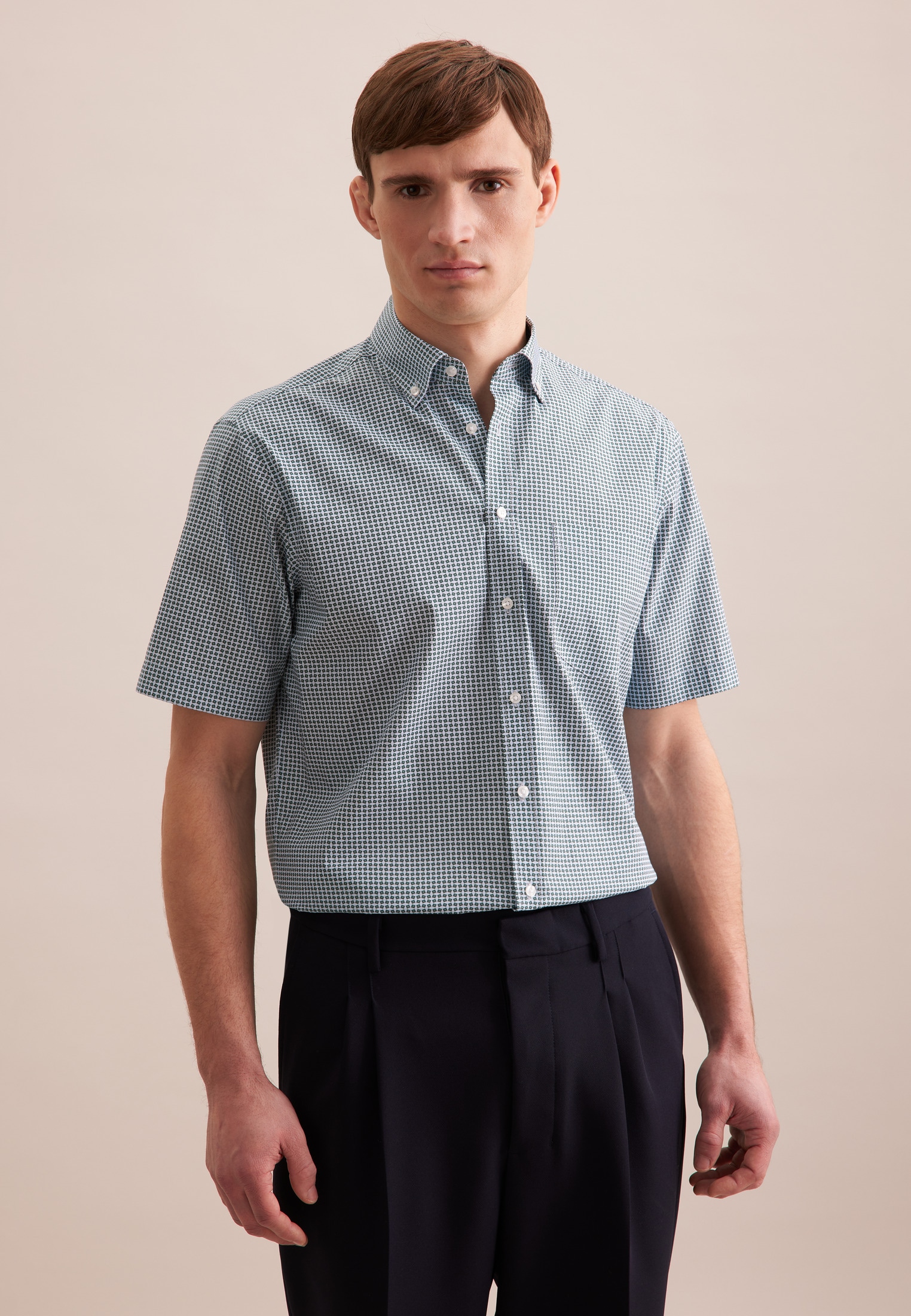 seidensticker Businesshemd »Regular«, Regular Kurzarm Button-Down-Kragen Druck seidensticker Businesshemd »Regular«, Regular Kurzarm Button-Down-Kragen Druck von seidensticker