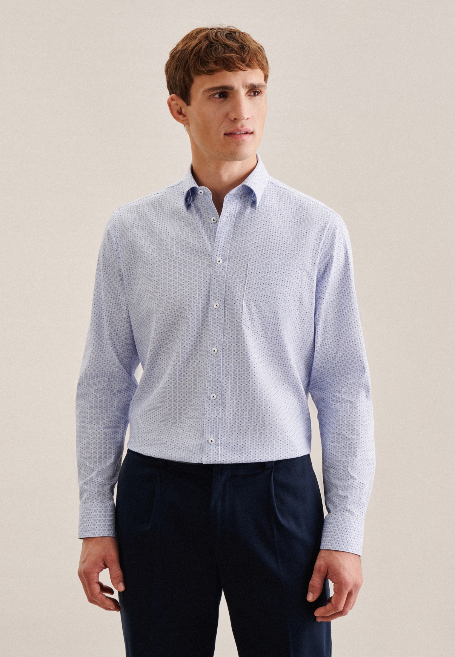 seidensticker Businesshemd »Regular«, Regular Langarm Covered-Button-Down-Kragen Druck seidensticker Businesshemd »Regular«, Regular Langarm Covered-Button-Down-Kragen Druck von seidensticker