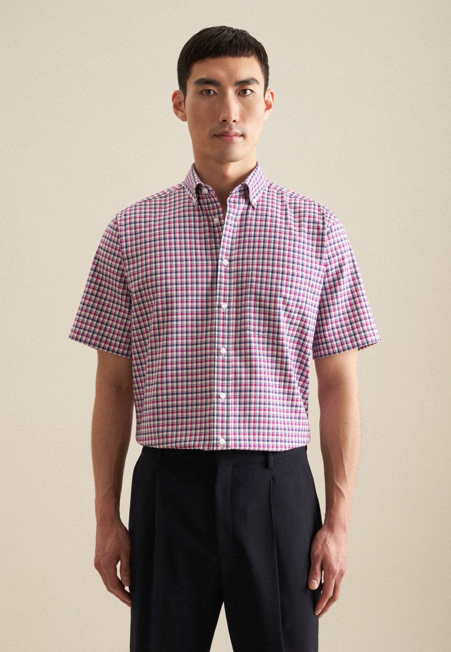 seidensticker Businesshemd »Regular«, Regular Kurzarm Button-Down-Kragen Karo seidensticker Businesshemd »Regular«, Regular Kurzarm Button-Down-Kragen Karo von seidensticker