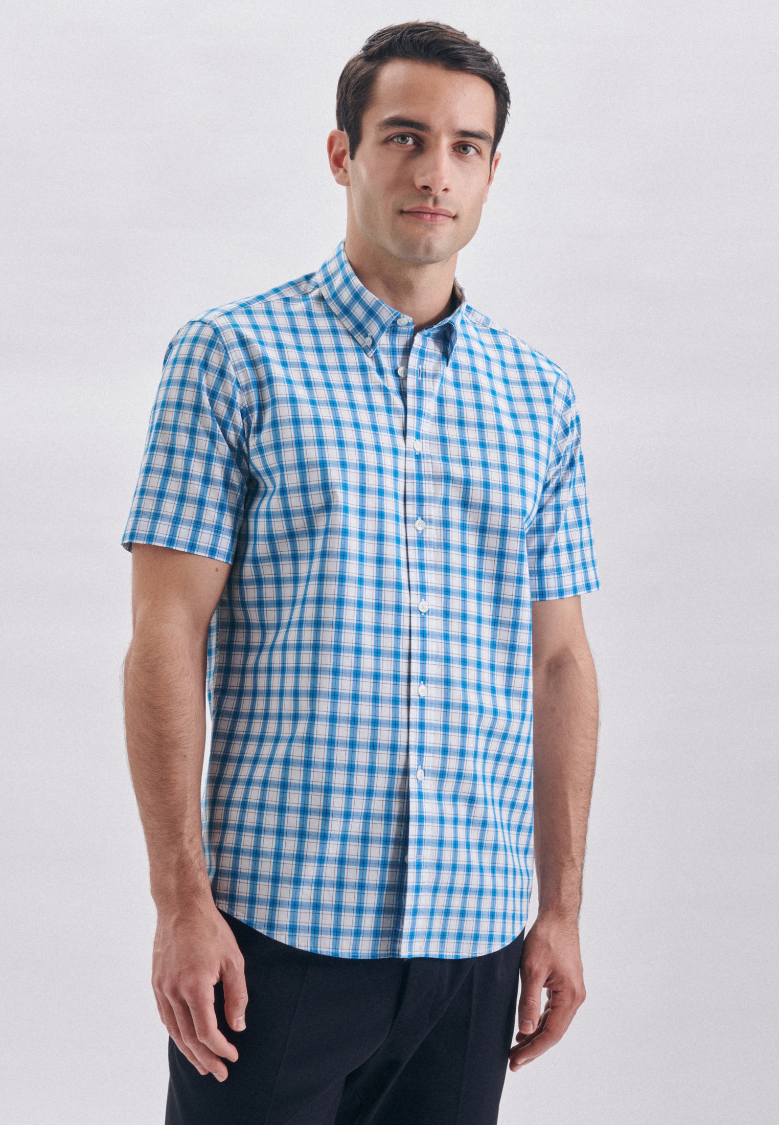 seidensticker Businesshemd »Schwarze Rose«, Regular Kurzarm Button-Down-Kragen Karo seidensticker Businesshemd »Schwarze Rose«, Regular Kurzarm Button-Down-Kragen Karo von seidensticker