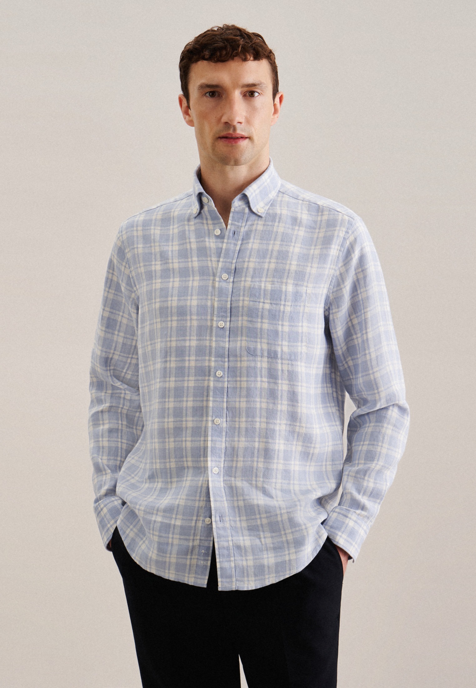 seidensticker Businesshemd »Schwarze Rose«, Regular Langarm Button-Down-Kragen Karo seidensticker Businesshemd »Schwarze Rose«, Regular Langarm Button-Down-Kragen Karo von seidensticker