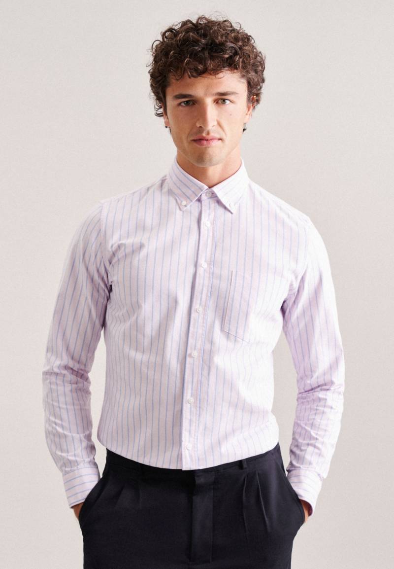 seidensticker Businesshemd »Shaped«, Shaped Langarm Button-Down-Kragen Streifen von seidensticker