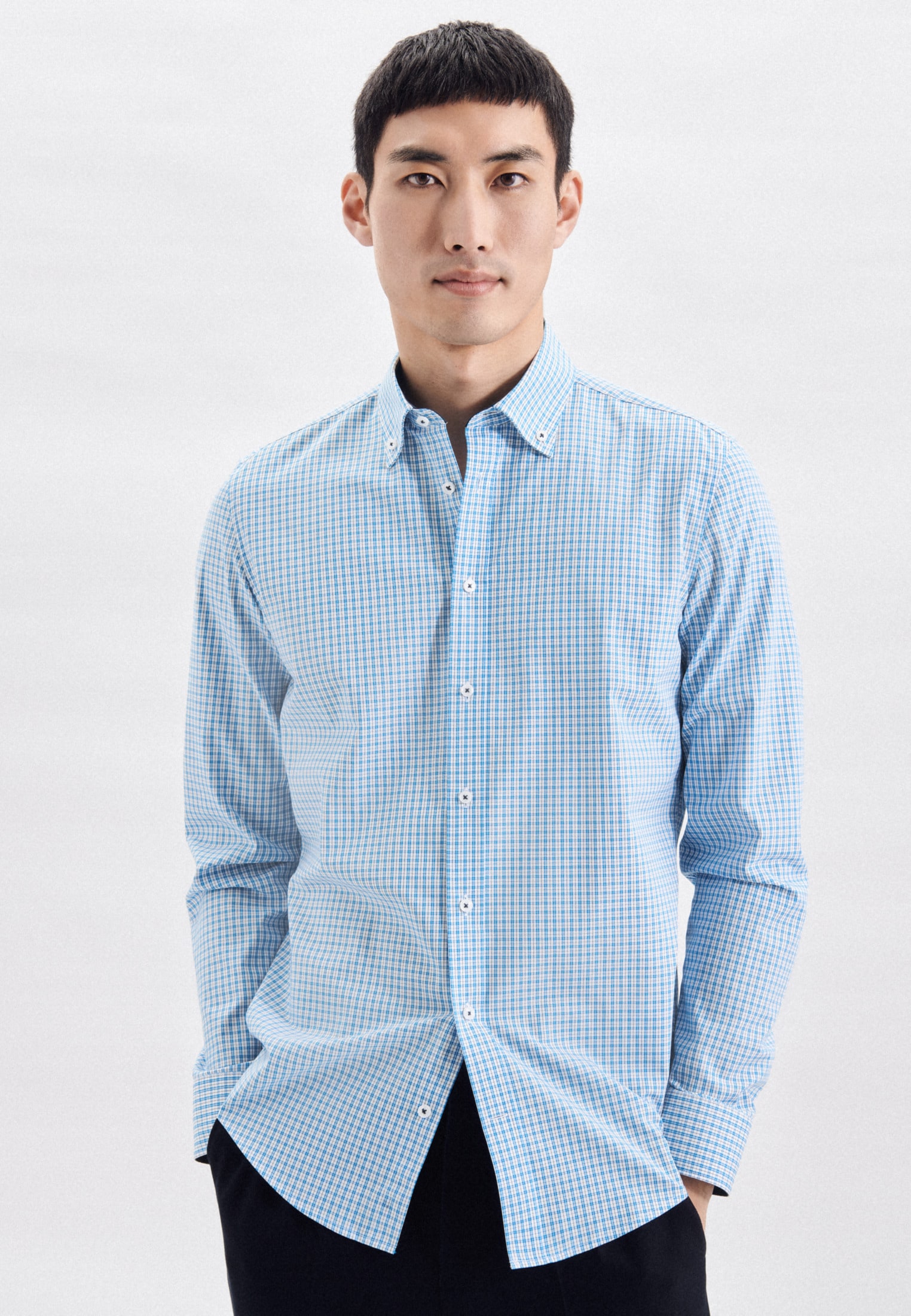 seidensticker Businesshemd »Slim«, Slim Langarm Button-Down-Kragen Karo seidensticker Businesshemd »Slim«, Slim Langarm Button-Down-Kragen Karo von seidensticker