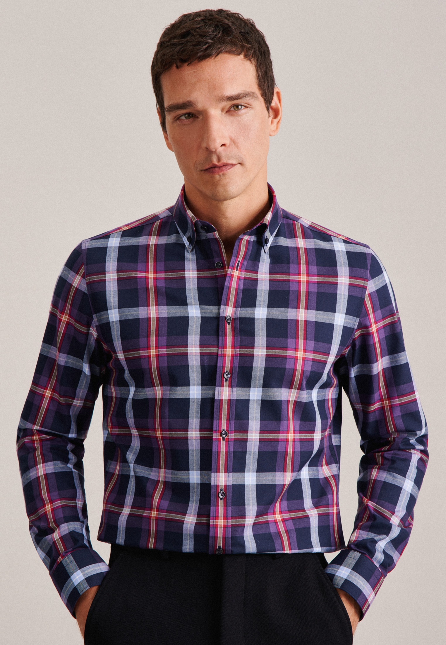 seidensticker Flanellhemd »Shaped«, Shaped Langarm Button-Down-Kragen Karo seidensticker Flanellhemd »Shaped«, Shaped Langarm Button-Down-Kragen Karo von seidensticker