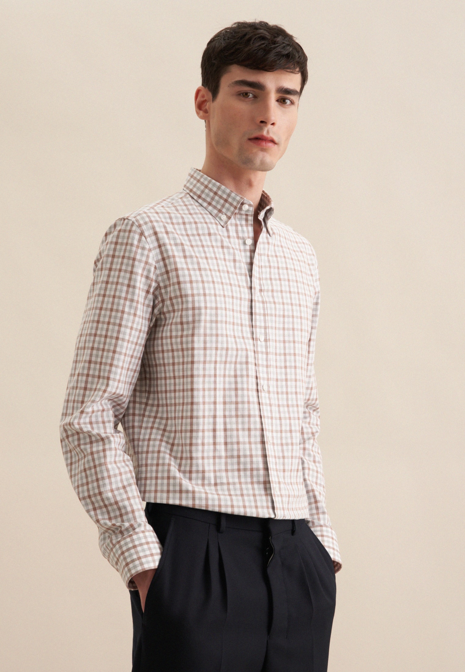 seidensticker Flanellhemd »Slim«, Slim Langarm Button-Down-Kragen Karo seidensticker Flanellhemd »Slim«, Slim Langarm Button-Down-Kragen Karo von seidensticker