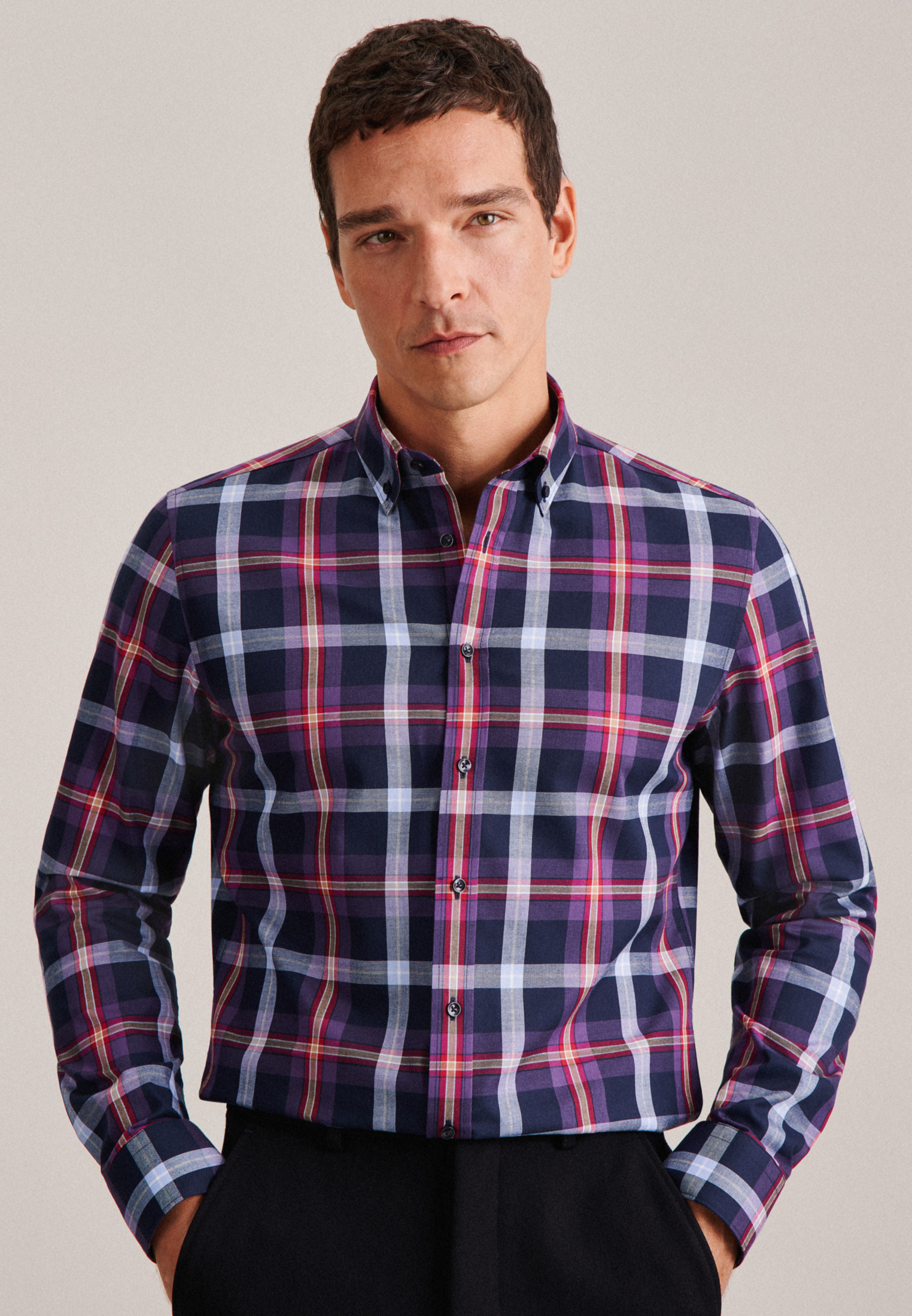 seidensticker Flanellhemd »Slim«, Slim Langarm Button-Down-Kragen Karo seidensticker Flanellhemd »Slim«, Slim Langarm Button-Down-Kragen Karo von seidensticker