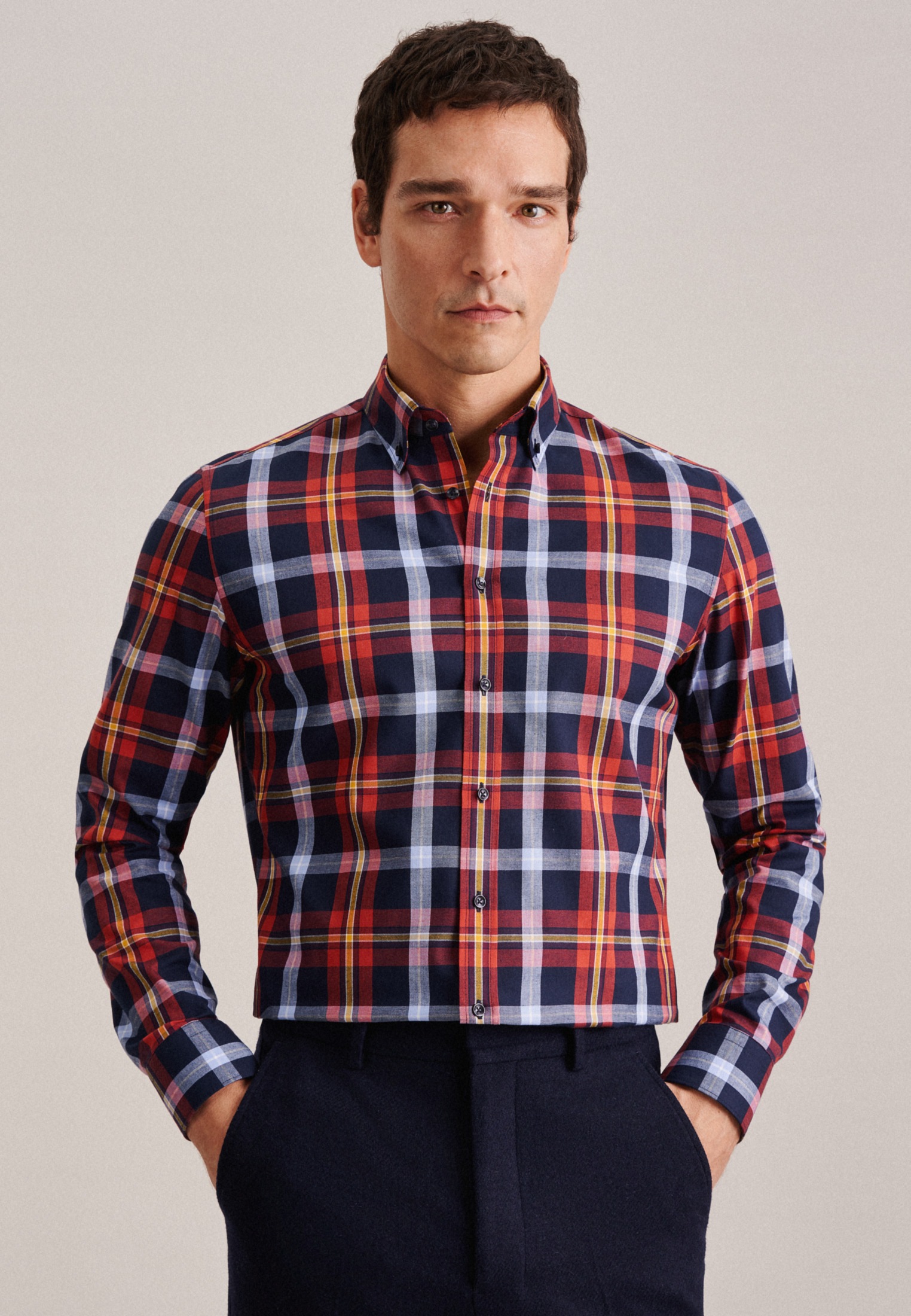 seidensticker Flanellhemd »Slim«, Slim Langarm Button-Down-Kragen Karo seidensticker Flanellhemd »Slim«, Slim Langarm Button-Down-Kragen Karo von seidensticker