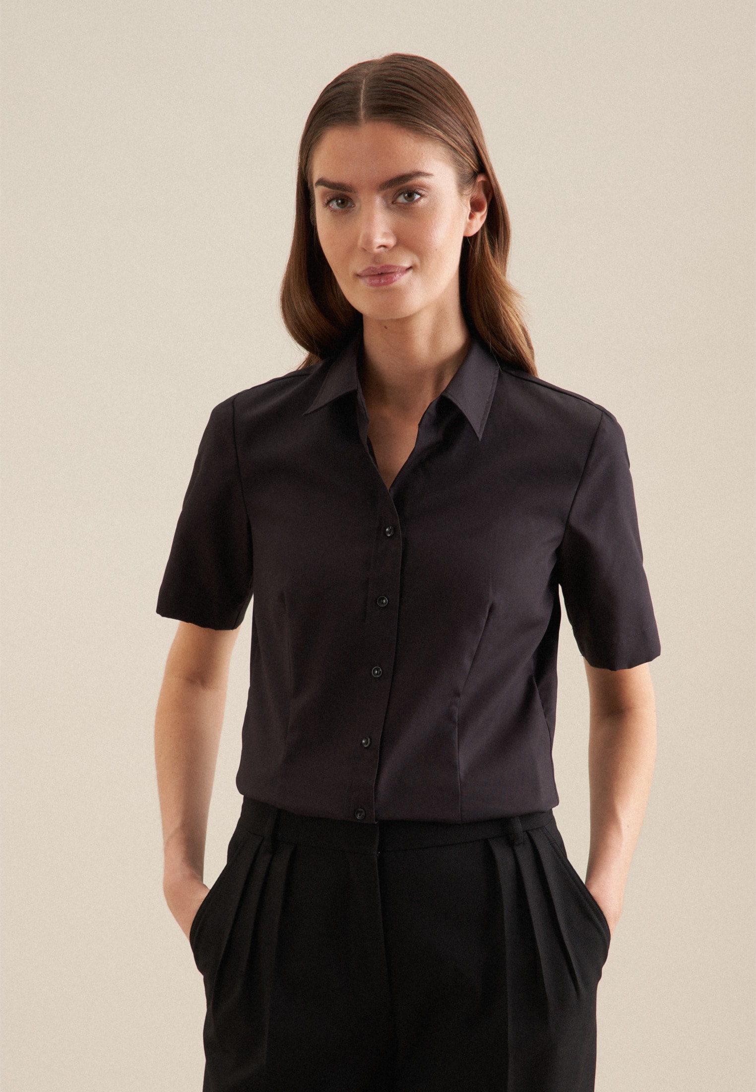 seidensticker Hemdbluse »Schwarze Rose«, Kurzarm Kragen Uni seidensticker Hemdbluse »Schwarze Rose«, Kurzarm Kragen Uni von seidensticker