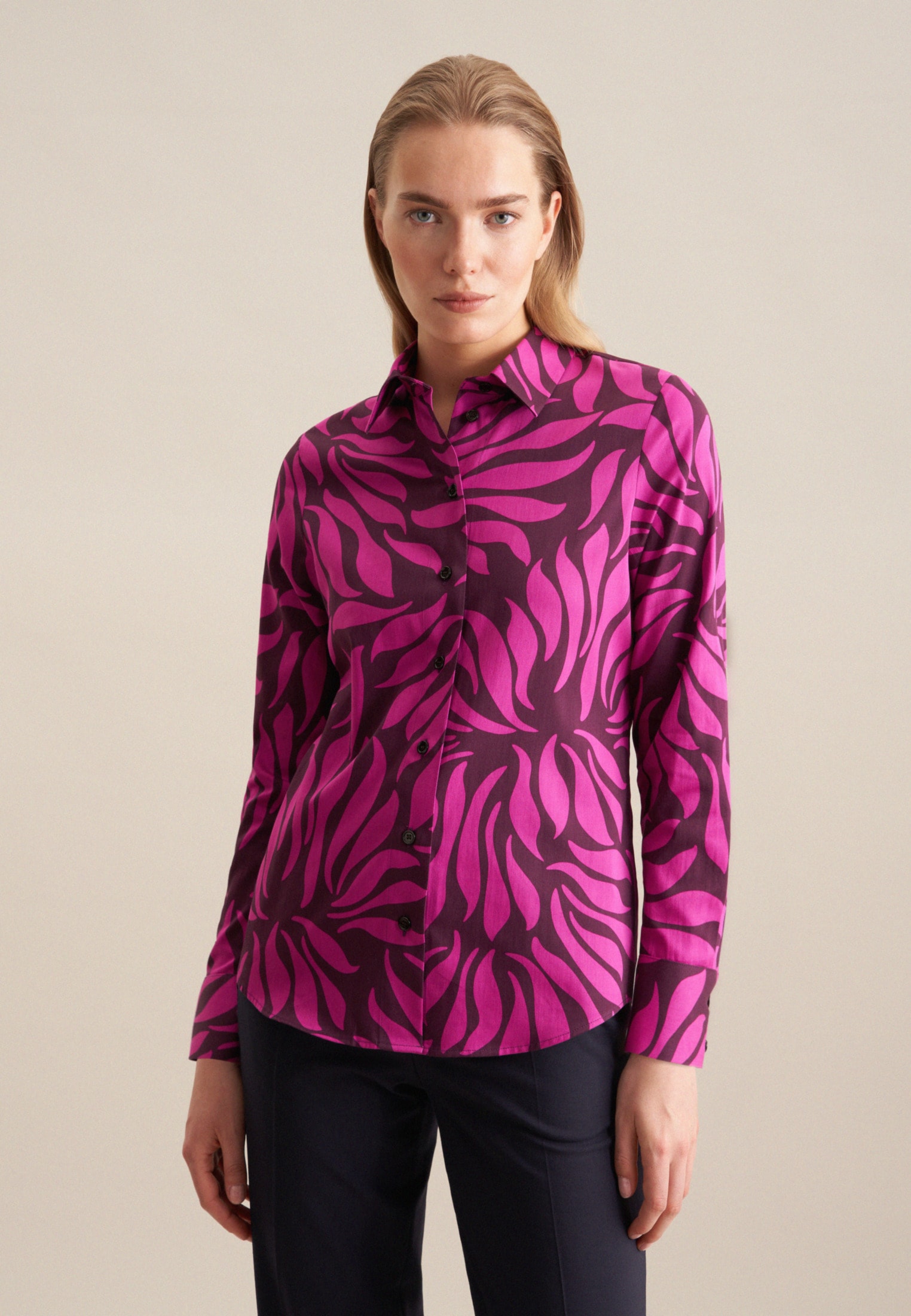 seidensticker Hemdbluse »Schwarze Rose«, Langarm Kragen Druck seidensticker Hemdbluse »Schwarze Rose«, Langarm Kragen Druck von seidensticker