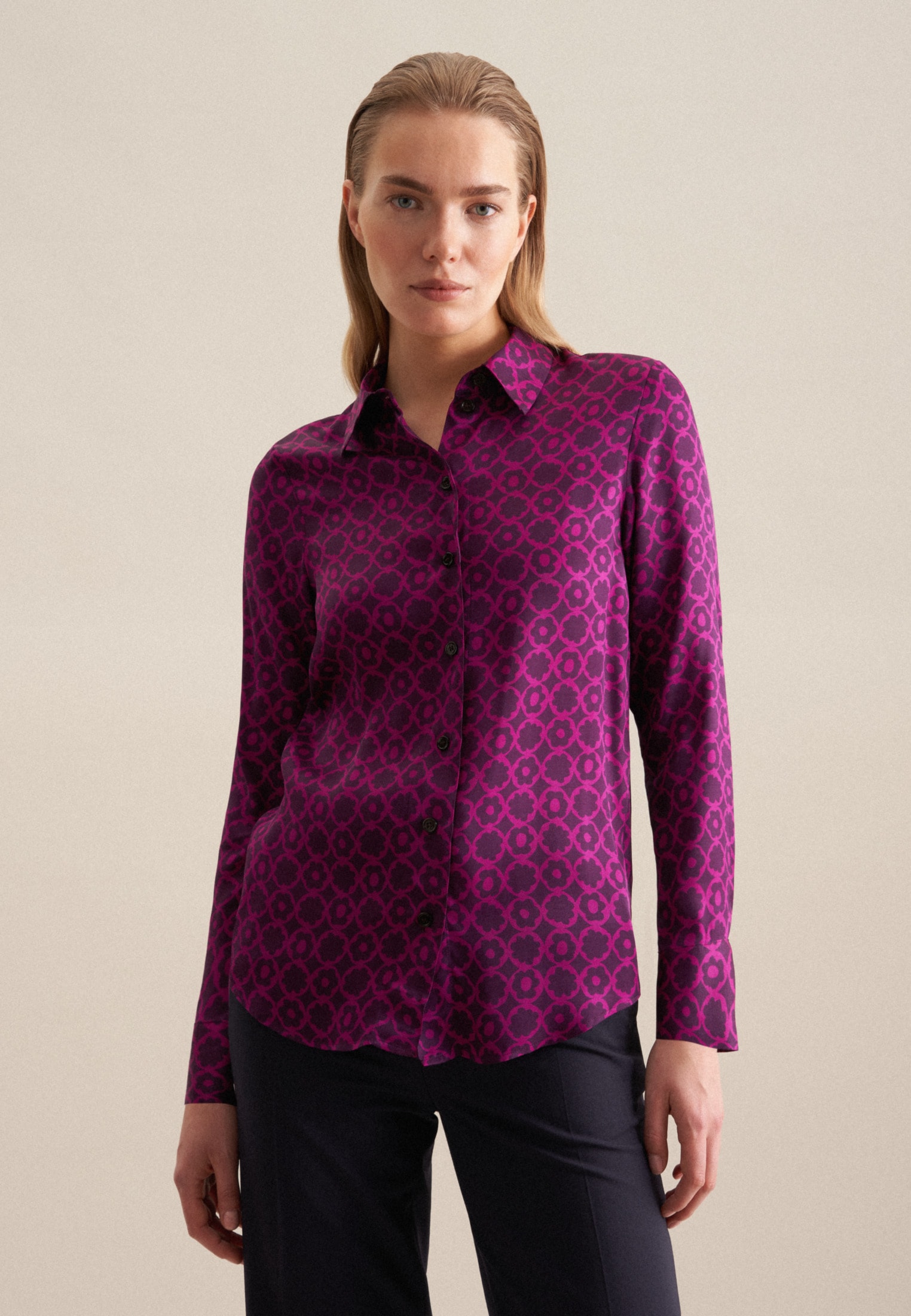 seidensticker Hemdbluse »Schwarze Rose«, Langarm Kragen Druck seidensticker Hemdbluse »Schwarze Rose«, Langarm Kragen Druck von seidensticker