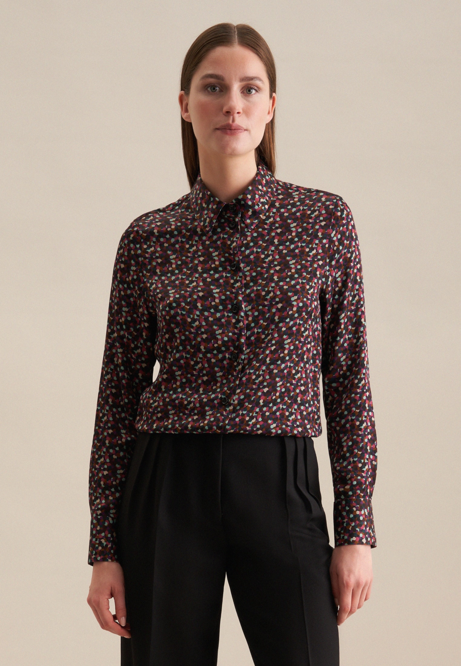 seidensticker Hemdbluse »Schwarze Rose«, Langarm Kragen Druck seidensticker Hemdbluse »Schwarze Rose«, Langarm Kragen Druck von seidensticker