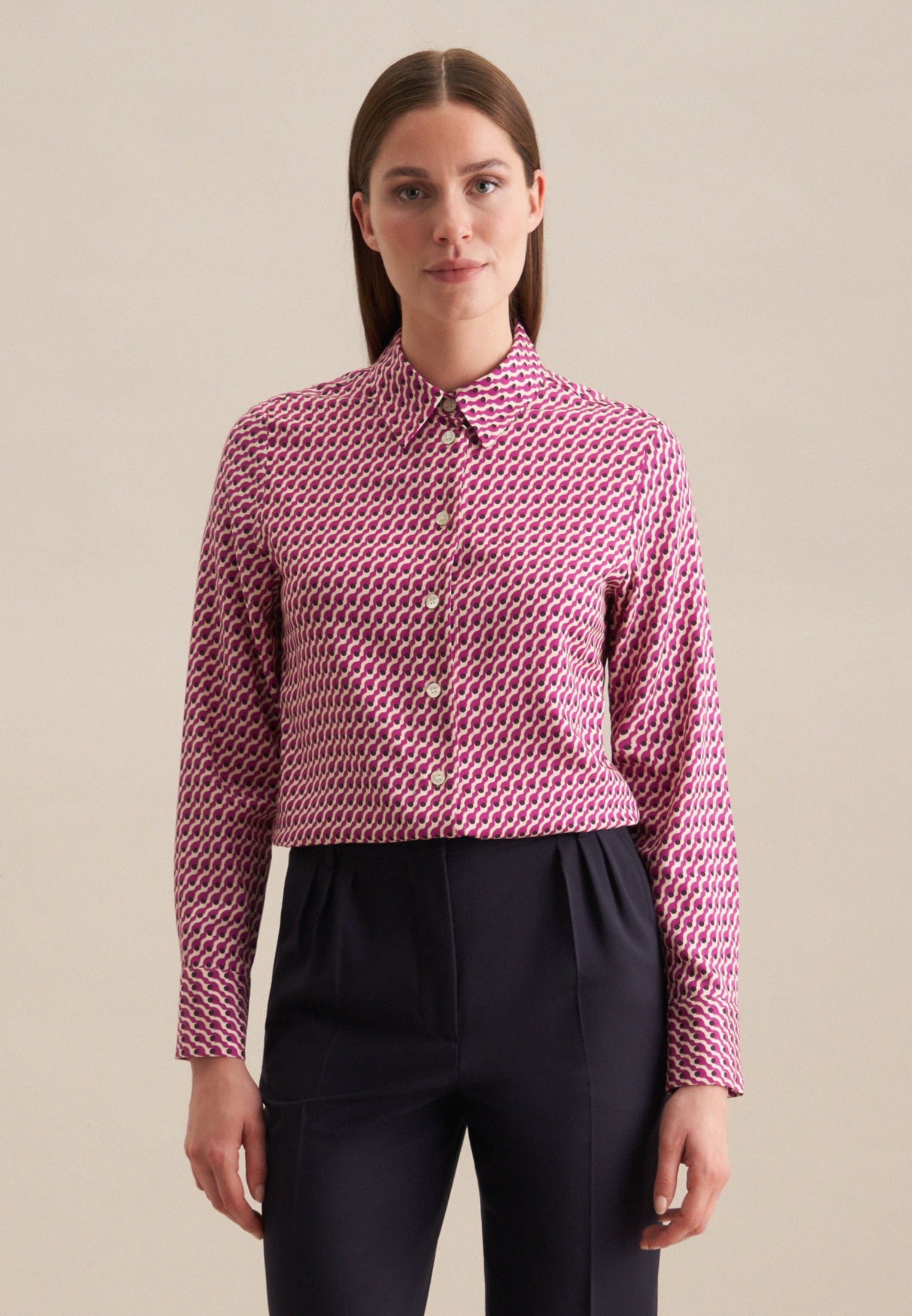 seidensticker Hemdbluse »Schwarze Rose«, Langarm Kragen Druck seidensticker Hemdbluse »Schwarze Rose«, Langarm Kragen Druck von seidensticker