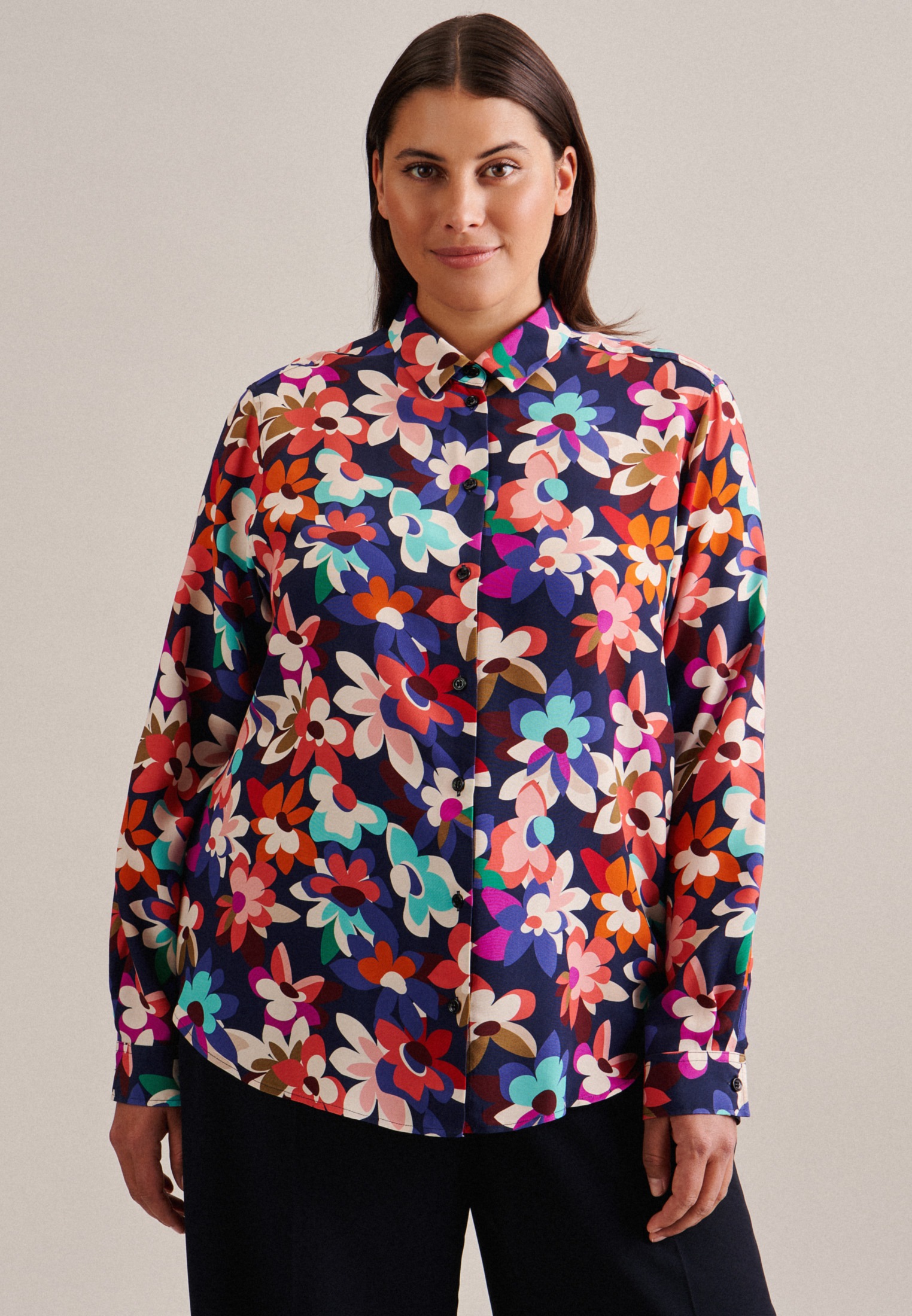 seidensticker Hemdbluse »Schwarze Rose«, Langarm Kragen Druck seidensticker Hemdbluse »Schwarze Rose«, Langarm Kragen Druck von seidensticker