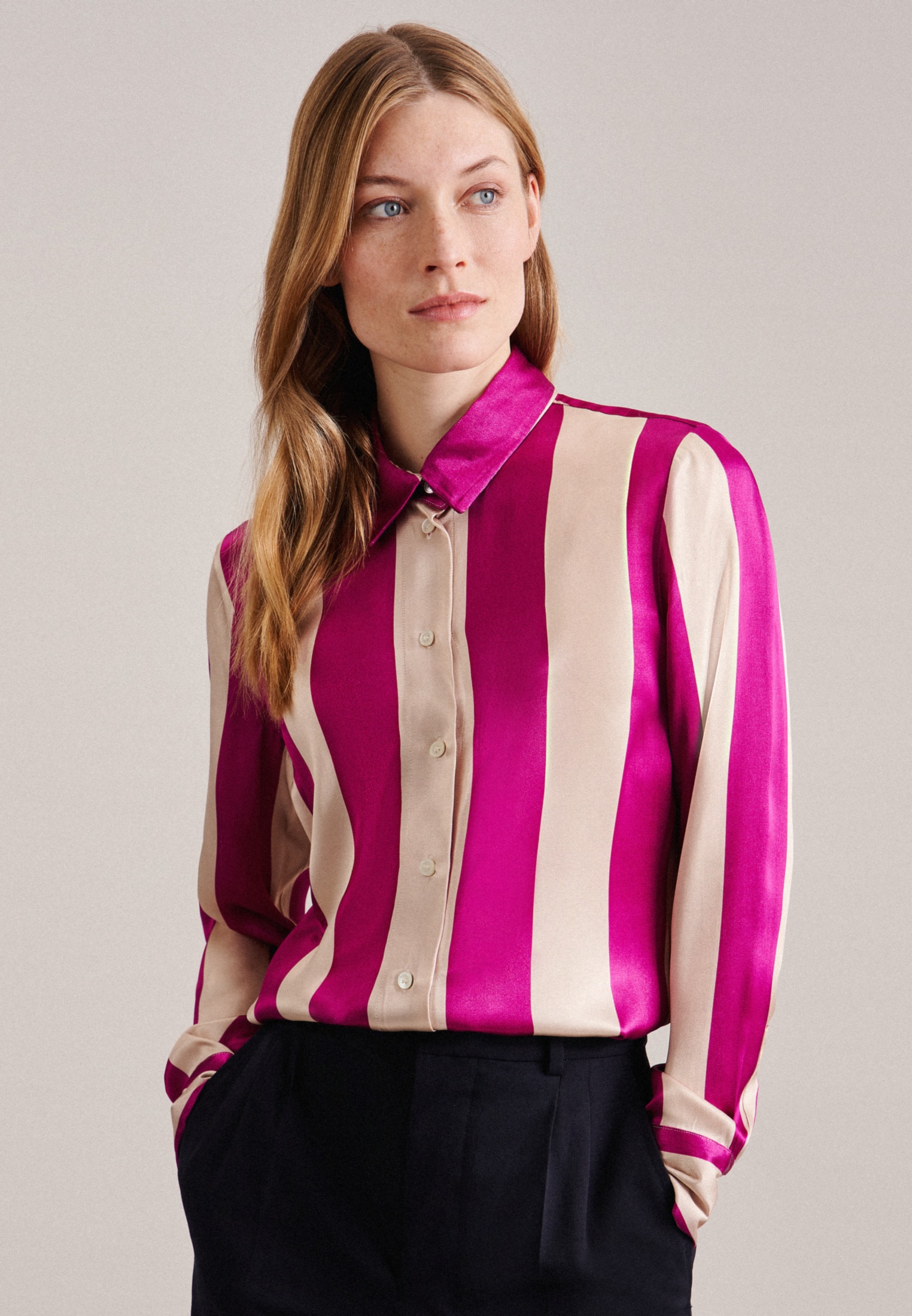 seidensticker Hemdbluse »Schwarze Rose«, Langarm Kragen Druck seidensticker Hemdbluse »Schwarze Rose«, Langarm Kragen Druck von seidensticker