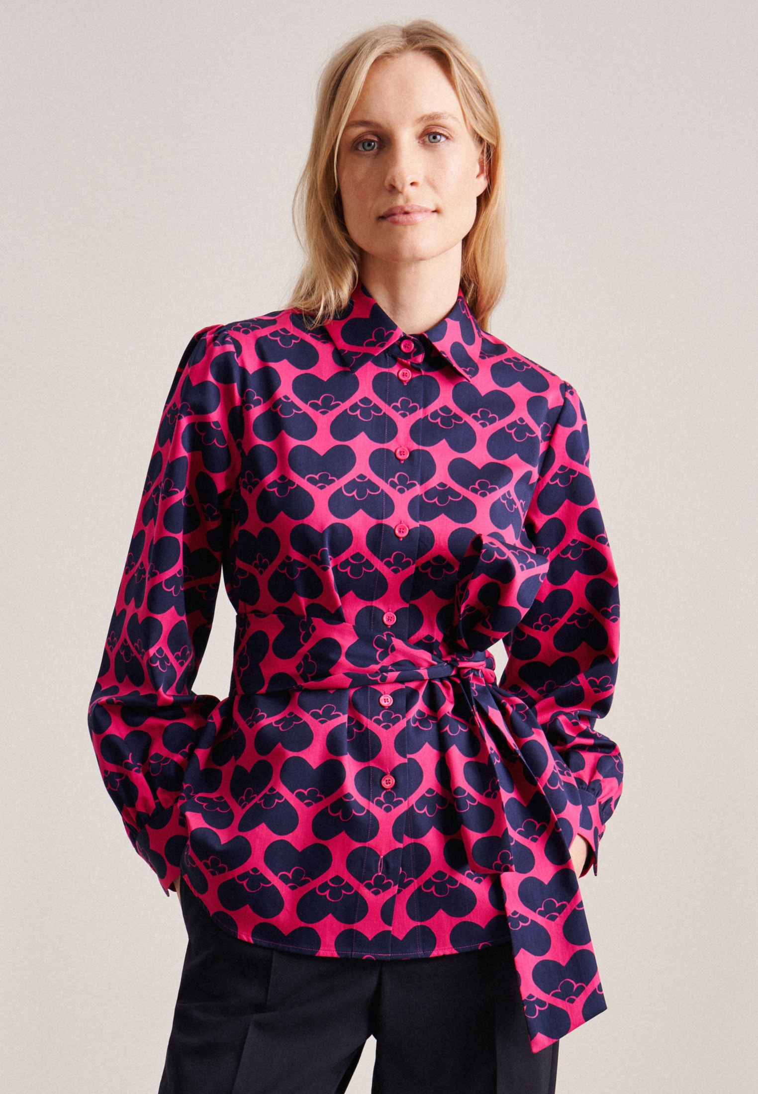 seidensticker Hemdbluse »Schwarze Rose«, Langarm Kragen Druck seidensticker Hemdbluse »Schwarze Rose«, Langarm Kragen Druck von seidensticker