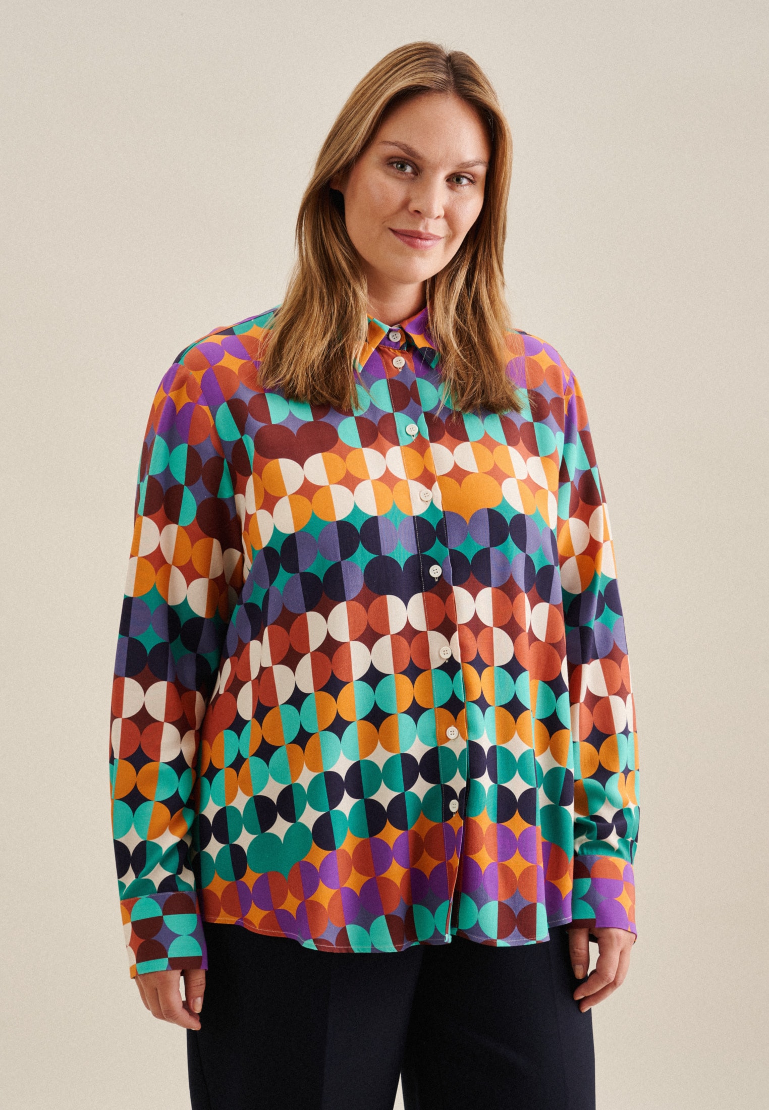 seidensticker Hemdbluse »Schwarze Rose«, Langarm Kragen Geometrische Muster seidensticker Hemdbluse »Schwarze Rose«, Langarm Kragen Geometrische Muster von seidensticker