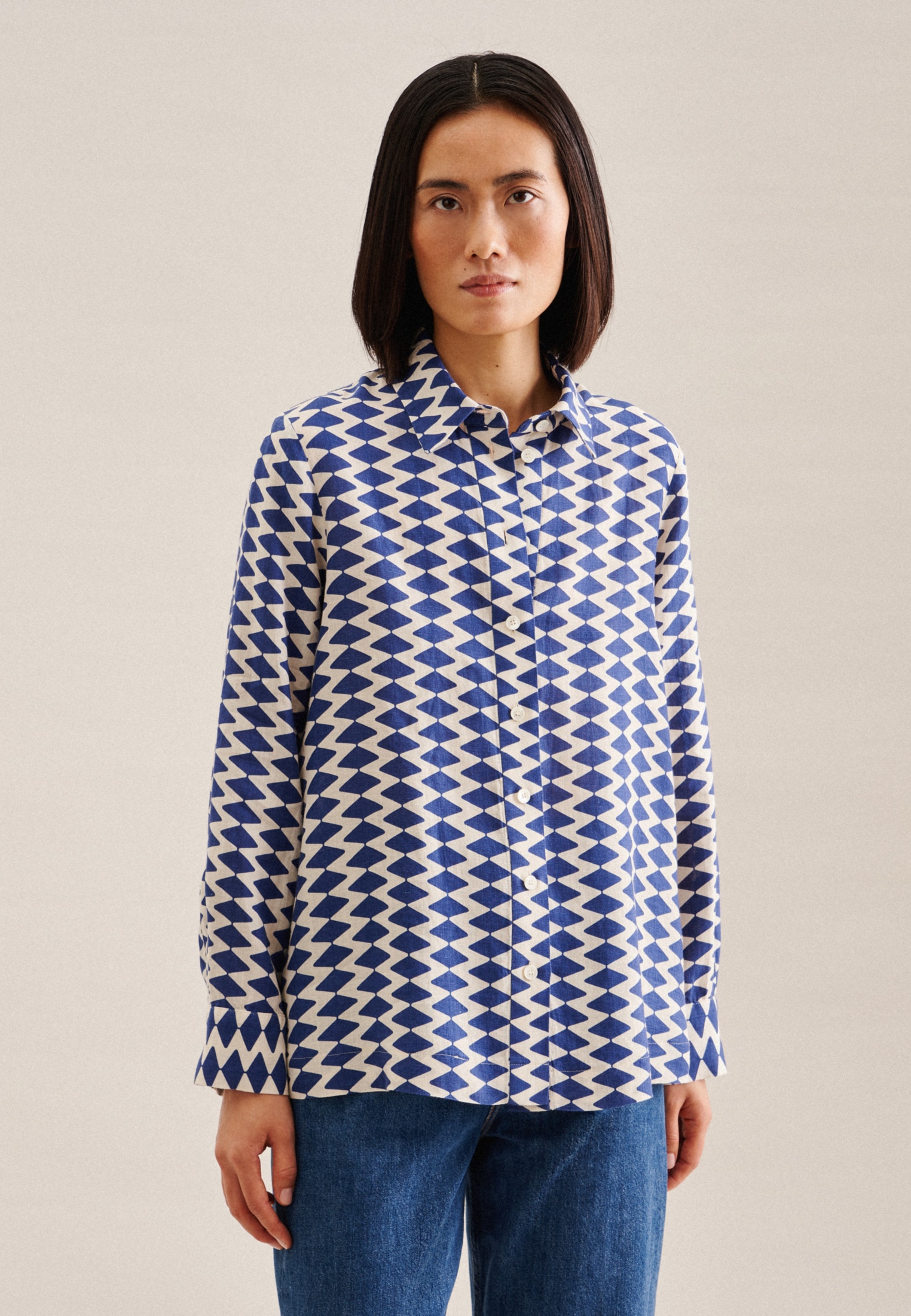 seidensticker Hemdbluse »Schwarze Rose«, Langarm Kragen Geometrische Muster seidensticker Hemdbluse »Schwarze Rose«, Langarm Kragen Geometrische Muster von seidensticker