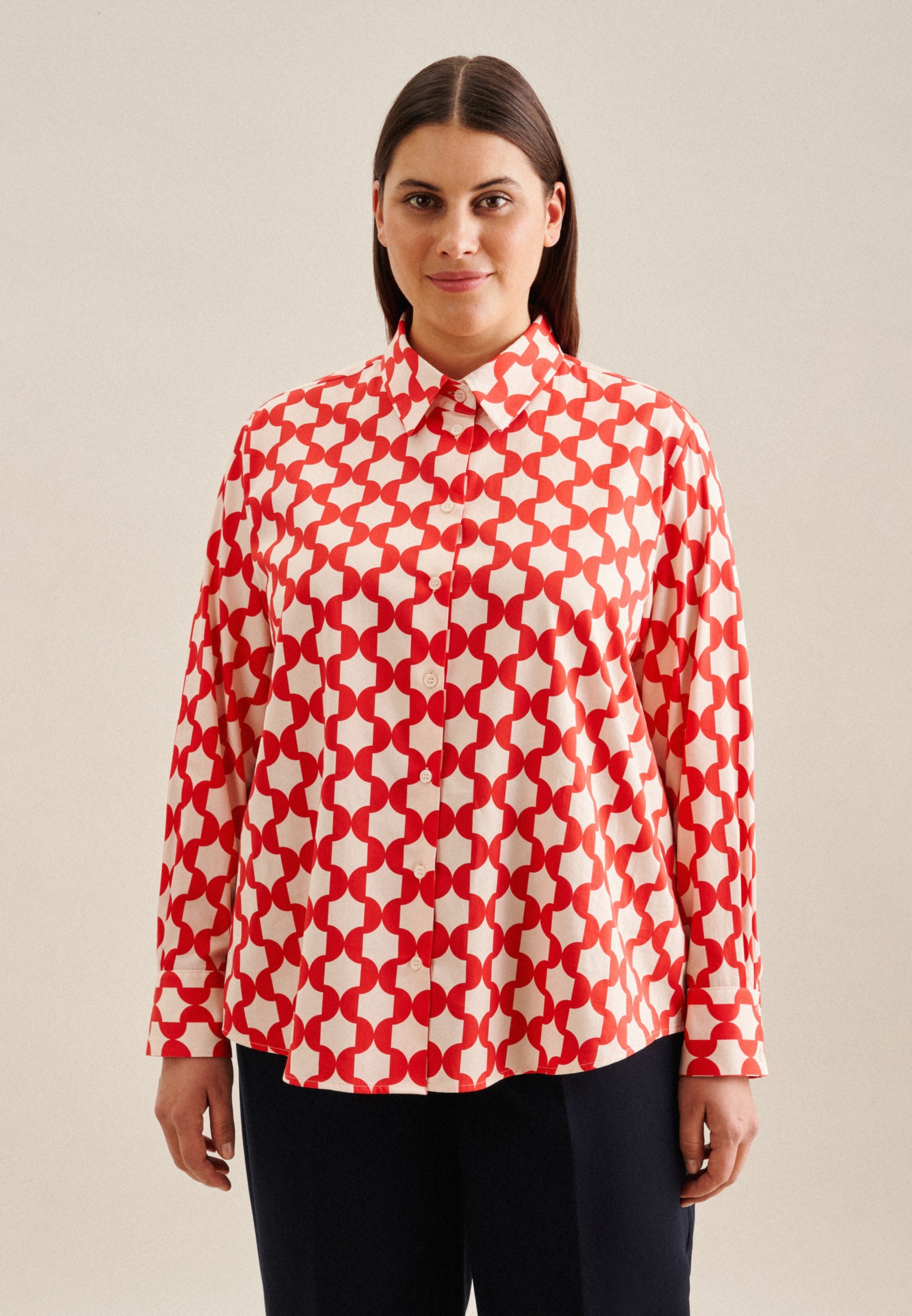 seidensticker Hemdbluse »Schwarze Rose«, Langarm Kragen Geometrische Muster seidensticker Hemdbluse »Schwarze Rose«, Langarm Kragen Geometrische Muster von seidensticker