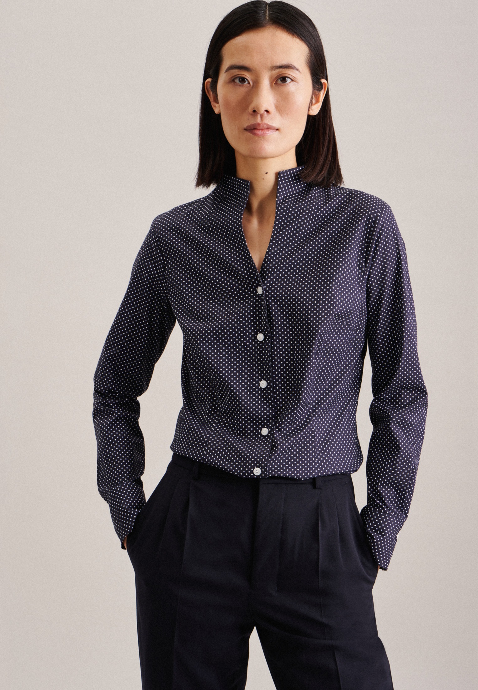 seidensticker Klassische Bluse »Schwarze Rose«, Langarm Kragen Druck seidensticker Klassische Bluse »Schwarze Rose«, Langarm Kragen Druck von seidensticker
