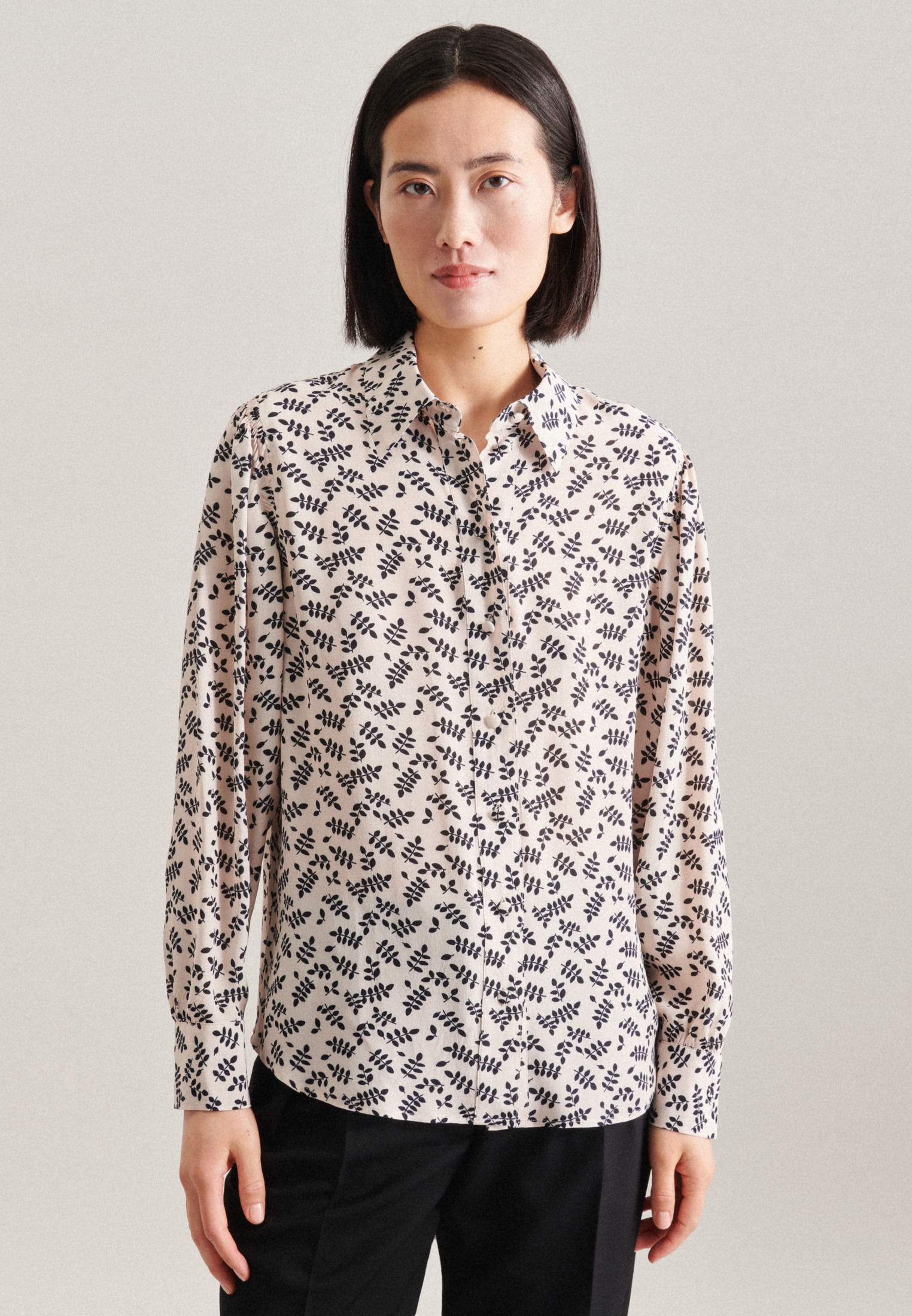 seidensticker Klassische Bluse »Schwarze Rose«, Langarm Kragen Druck seidensticker Klassische Bluse »Schwarze Rose«, Langarm Kragen Druck von seidensticker